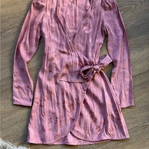 Wilfred- Pink Floral Wrap Dress